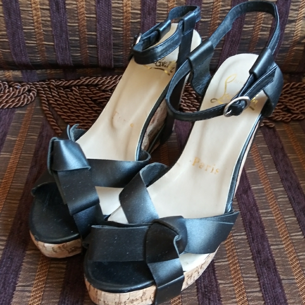 Christian Louboutin Paris Wedge Heels 6.5